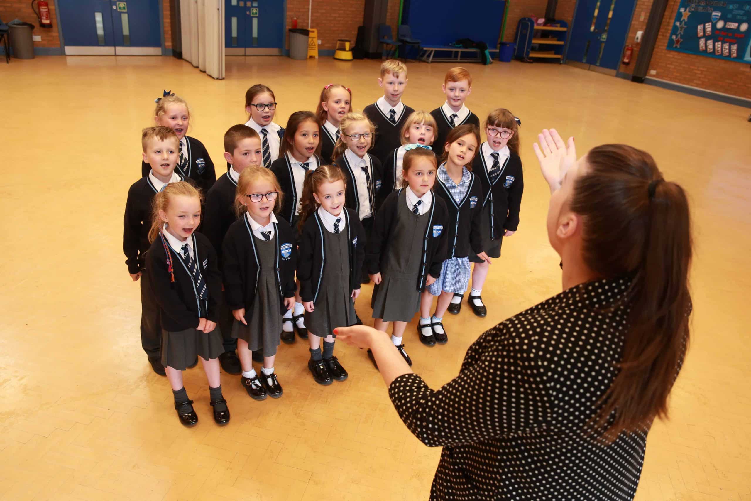 Children from Warrington Primary Academy Trust singing