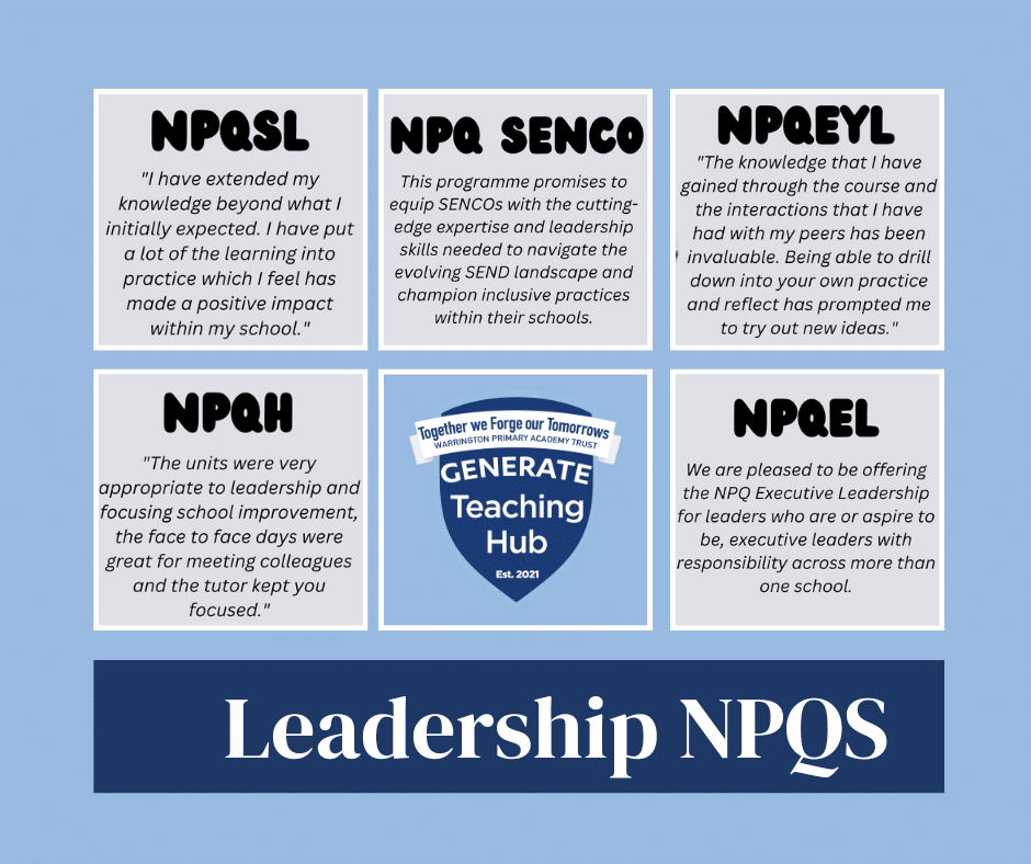 Leadership NPQs for teachers in Halton Warrington and Wigan